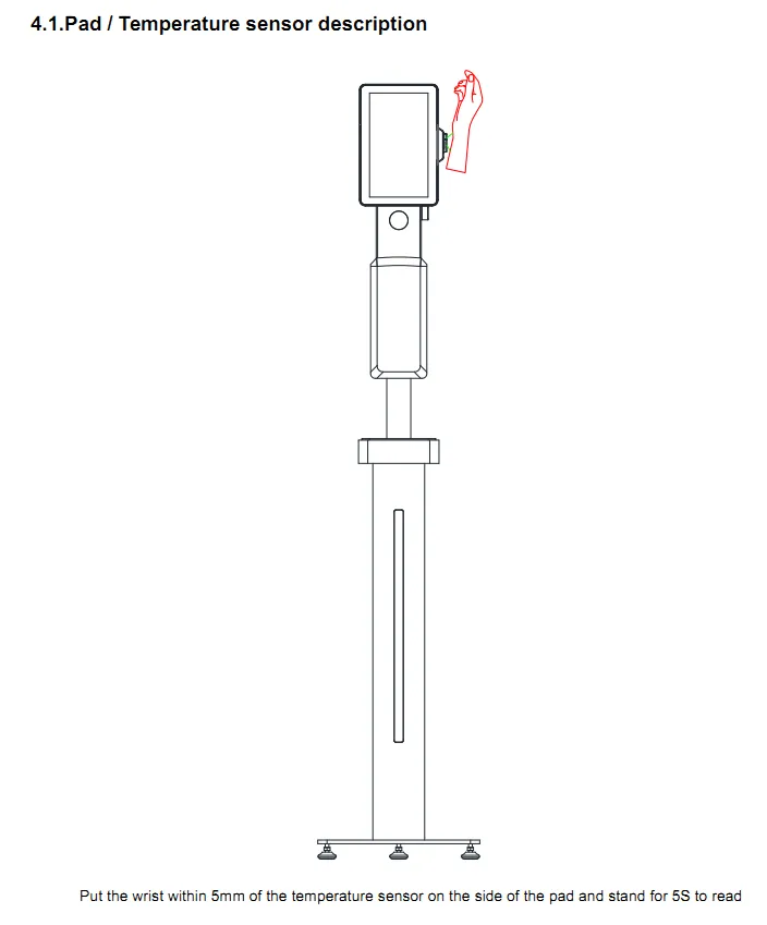 Wrist temp. measuring and hand disinfection 6
